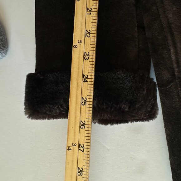 Liz Claiborne Collection Real Suede Coat w/ Faux Shearling Lining – Size 14 – He - Picture 7 of 14